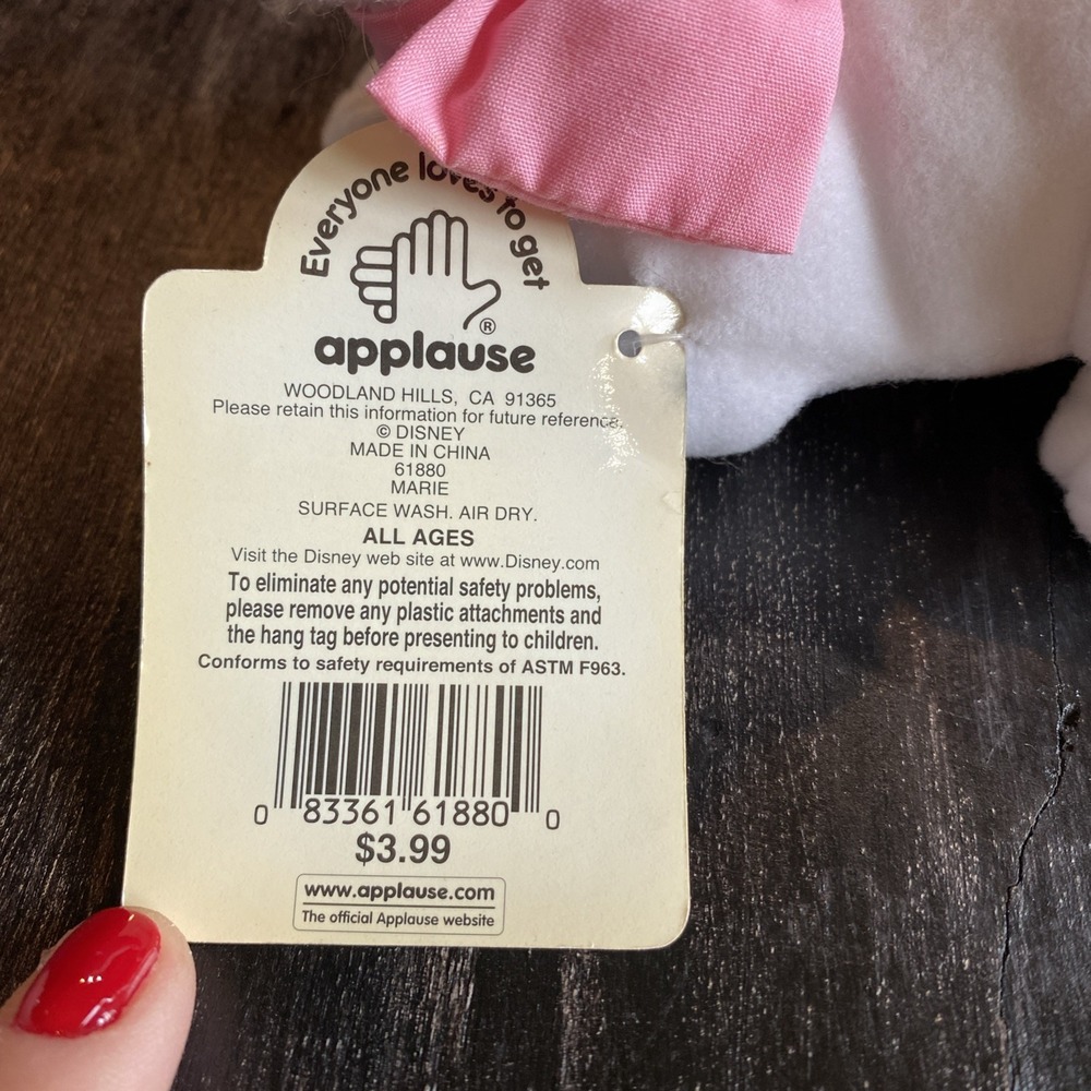 Disney Applause Aristocats Marie Plush Bean Bag 6" NWT - Picture 6 of 7